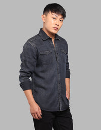 Washed Black Full Sleeve Denim Shirt
