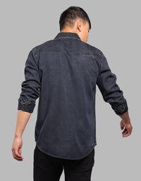 Washed Black Full Sleeve Denim Shirt