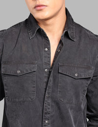 Dk Grey Full Sleeve Denim Shirt
