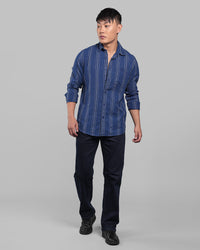 Dk Blue Full Sleeve 100% Cotton Denim Shirt
