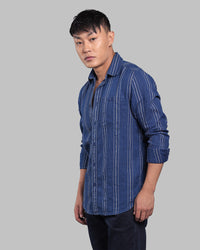 Dk Blue Full Sleeve 100% Cotton Denim Shirt