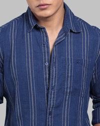 Dk Blue Full Sleeve 100% Cotton Denim Shirt