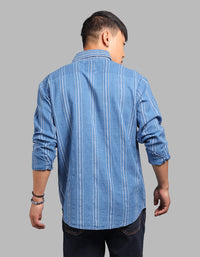 Med Blue Full Sleeve 100% Cotton Denim Shirt