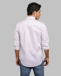 White Full Sleeve Stretch Cargo Shirt