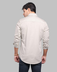 Cement Full Sleeve Stretch Cargo Shirt