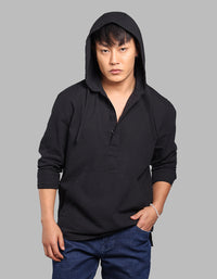 Black 100% Cotton Full Sleeve Oversized Solid Shirt