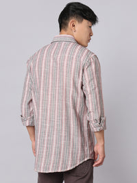 Pink Black Full Sleeve Stripe Shirt