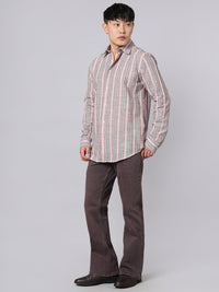 Pink Black Full Sleeve Stripe Shirt