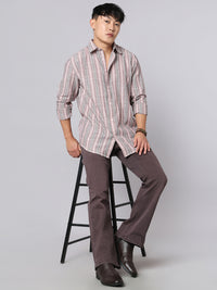Pink Black Full Sleeve Stripe Shirt
