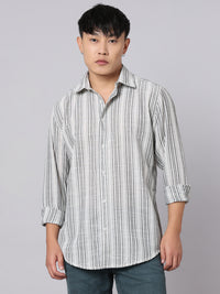 Black White Full Sleeve Stripe Shirt