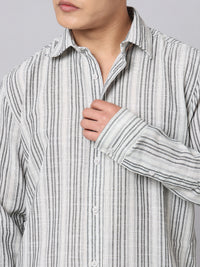 Black White Full Sleeve Stripe Shirt