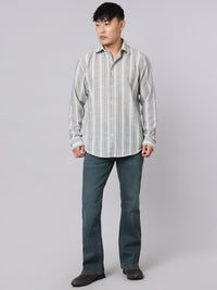 Black White Full Sleeve Stripe Shirt