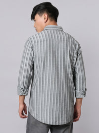 Charcoal Full Sleeve Stripe Shirt