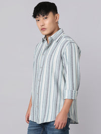 Charcoal Grey Full Sleeve Stripe Shirt