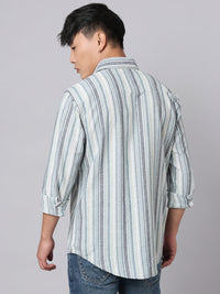 Charcoal Grey Full Sleeve Stripe Shirt