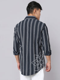 Indigo Blue Full Sleeve Stripe Shirt