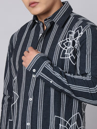 Indigo Blue Full Sleeve Stripe Shirt