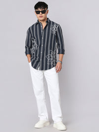 Indigo Blue Full Sleeve Stripe Shirt