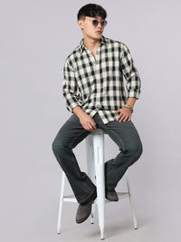 Black Cream Full Sleeve Check Shirt