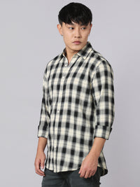 Black Cream Full Sleeve Check Shirt