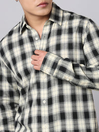 Black Cream Full Sleeve Check Shirt