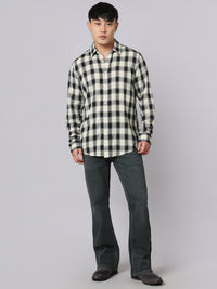 Black Cream Full Sleeve Check Shirt