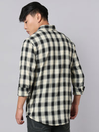 Black Cream Full Sleeve Check Shirt
