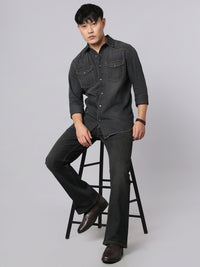 Dark Grey Full Sleeve Denim Shirt
