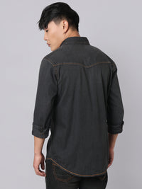 Dark Grey Full Sleeve Denim Shirt