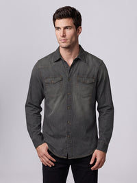 Grey Full Sleeve Denim Shirt