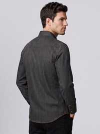 Grey Full Sleeve Denim Shirt