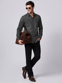 Grey Full Sleeve Denim Shirt