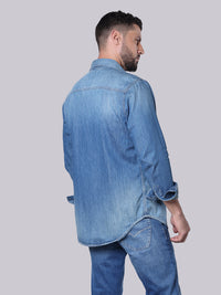 Med Blue Full Sleeve Denim Shirt