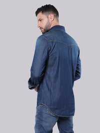 Med Blue Full Sleeve Denim Shirt