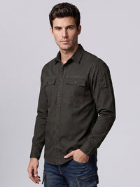 Charcoal Full Sleeve Cargo Shirt