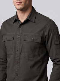 Charcoal Full Sleeve Cargo Shirt