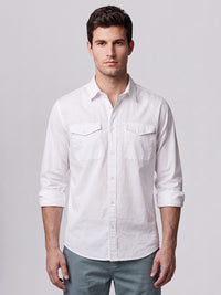 White Full Sleeve Cargo Shirt