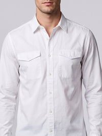 White Full Sleeve Cargo Shirt