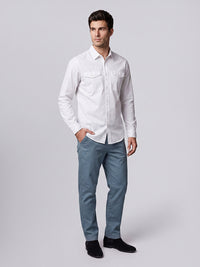 White Full Sleeve Cargo Shirt