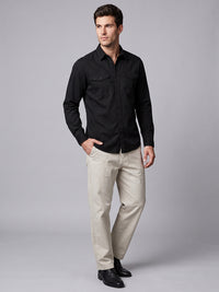 Black Full Sleeve Cargo Shirt