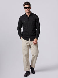 Black Full Sleeve Cargo Shirt