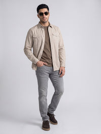 Beige Full Sleeve Cargo Shirt