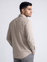Beige Full Sleeve Cargo Shirt