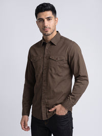 Brown Coffee Full Sleeve Cargo Shirt