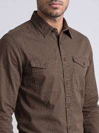 Brown Coffee Full Sleeve Cargo Shirt