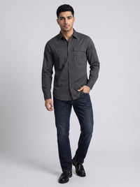 Lid Grey Full Sleeve Cargo Shirt