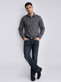 Lid Grey Full Sleeve Cargo Shirt
