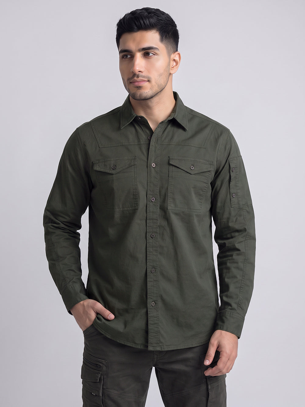 Dark Forest Full Sleeve Cargo Shirt