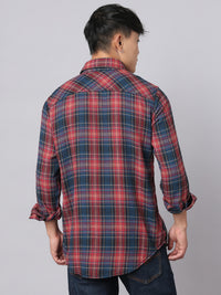 Red Blue Full Sleeve Check Shirt