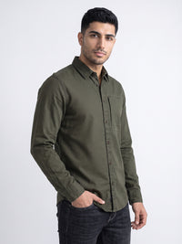 Olive Full Sleeve Cargo Shirt